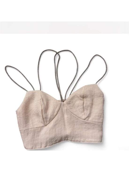 Tops - Beige Strappy Crop Top